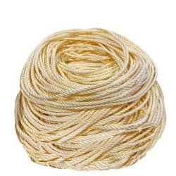 Ljusgult 3-slaget Danline-rep med hög styrka och UV-beständighet. Perfekt för bygg, industri och fiskeri