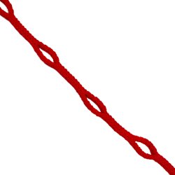 Red stickat öglerep i PP-silke, mjukt och lätthanterligt med öglor längs hela längden för enkel fastsättning.
