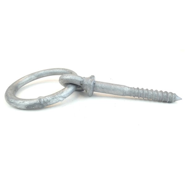 10-12mm ring. Till förtöjning av rep på bryggor och andra konstruktioner. Träskruv som monteras rakt ner i bryggan.