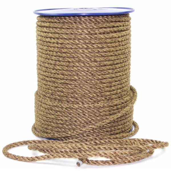 Syntetiskt rep som liknar tjärad hampa.